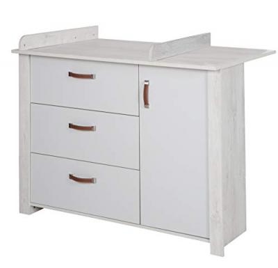 Roba Meuble &agrave; langer b&eacute;b&eacute; en bois 3 tiroirs + 1 porte Mila