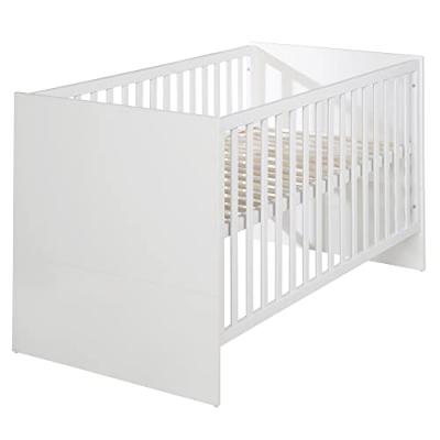 ROBA Lit B&eacute;b&eacute; &Eacute;volutif ""Maren"" R&eacute;glable en Hauteur - 70x140 cm - Blanc