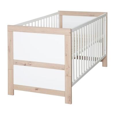 ROBA Lit B&eacute;b&eacute; &Eacute;volutif Malo 70 x 140 cm - Aspect Cadre en Effet Ch&ecirc;ne - Blanc