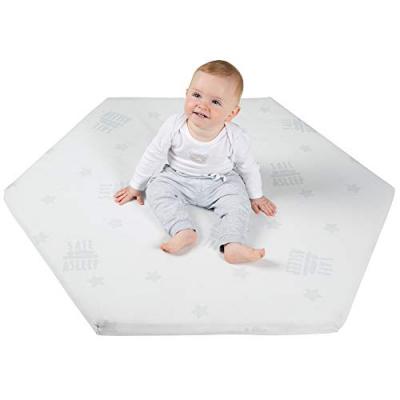 ROBA ""Air"" Matelas Parc B&eacute;b&eacute; ""safe asleep&reg;"" Hexagonal - 112 x 97 cm - avec Housse Jacquard