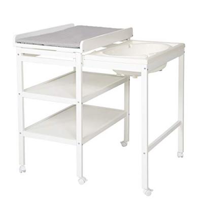 ROBA Table &agrave; Langer et Baignoire Coulissante Blanche ""Baby Pool"" + Matelas gris ""roba Style