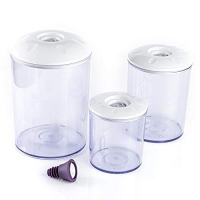 Rommelsbacher MAGIC VAC Ensemble de R&eacute;cipient sous Vide Rond avec Couvercle 0,75 L/1,5 L/3 L