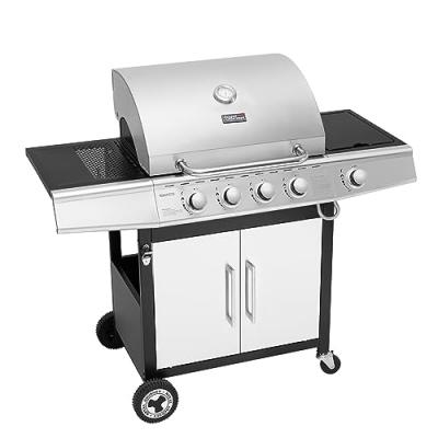 Barbecue Gaz &agrave; 4+1 Br&ucirc;leurs Puissance 14,5kW - Argent - 122 x 57 x 112 cm