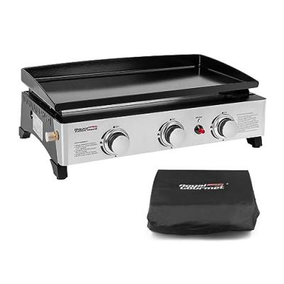 Plancha Gaz en Acier Emaill&eacute; -3 Br&ucirc;leurs Puissance 7.5kW, Surface Cuisson 62,0 x 35,5 cm 