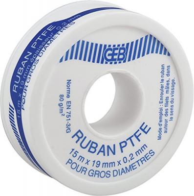 GEB Ruban Gros Diam&egrave;tre PTFEvrac19mmx15mx02mm - GEB