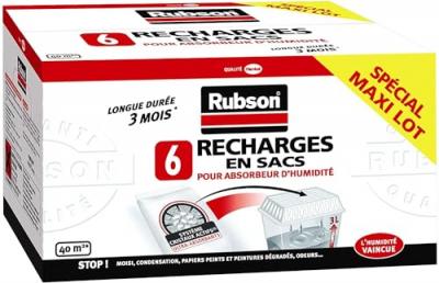 RUBSON Recharge absorbeur - Lot de 6 - 1 kg