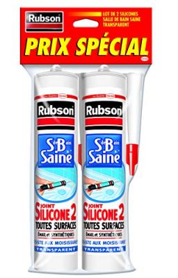Lot de 2 mastic salle de bain Rubson transparent 280ml