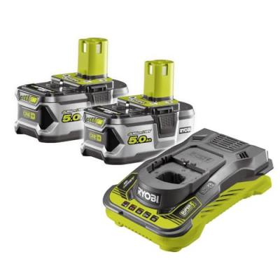 Ryobi - 2 batteries 18V Lithium-ion OnePlus 5.0 Ah - 1 chargeur rapide RC18150-250G