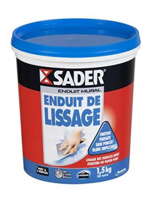 Enduit Mural De Lissage Lisse D&eacute;co P&acirc;te Sader - Le Pot De 1,5kg