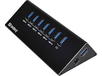 Sandberg Usb A 3.0 Hub 7 Ports Noir