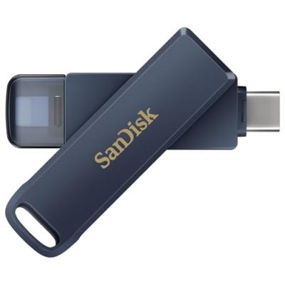 SanDisk Phone Drive - Cl&eacute; USB - 64 Go - USB-C / Lightning - bleu ciel m&eacute;tallis&eacute;