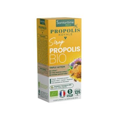Santarome Sirop Propolis Bio - Triple Action - 125 ml - Flacon 125 ml