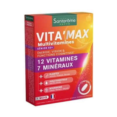 Multivitamines Senior 50+ 30 Comprim&eacute;s Vita'max Santarome