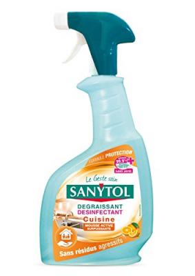 Sanytol D&eacute;graissant D&eacute;sinfectant Protection Cuisine 500 ml - Lot de 4