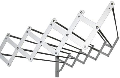 SAUVIC S&eacute;choir a linge extensible plastifi&eacute; avec 10 barres de 80 cm - Blanc