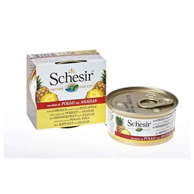 Schesir Nourriture Humide pour Chat saveur Poulet-Ananas 75&nbsp;g