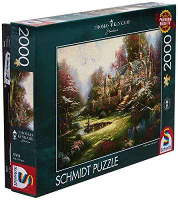 Puzzle 2000 Pi&egrave;ces : Thomas Kinkade : Le Manoir, Schmidt Spiele 