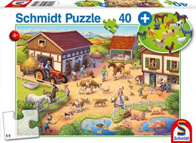 Une ferme joyeuse - avec add on (animaux) - 40 pcs - SCHMIDT SPIELE