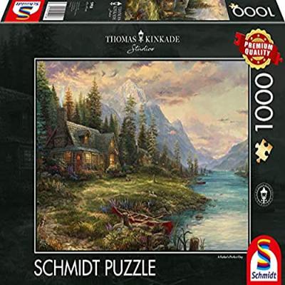 Puzzle 1000 pi&egrave;ces - Kinkade : Excursion le Jour de la F&ecirc;te des P&egrave;res