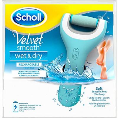 R&acirc;pe &eacute;lectrique Scholl Velvet Smooth Wet et Dry Bleu