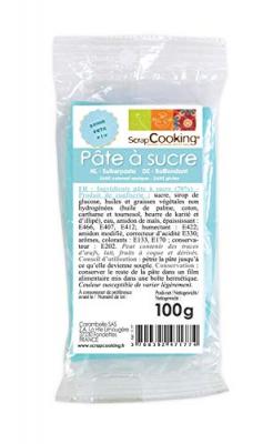 Scrapcooking Sachet P&acirc;te &agrave; Sucre Bleu Clair 100 g - Lot de 5
