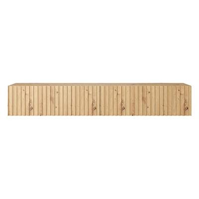 Meuble TV - TELIRE - Meuble TV 175 cm en ch&ecirc;ne artisan avec fa&ccedil;ade frais&eacute;e