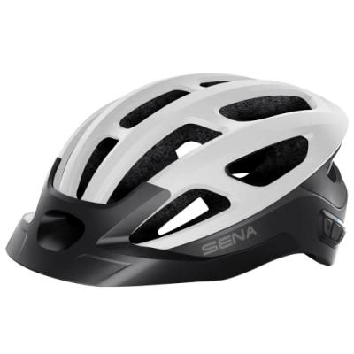 Casque v&eacute;lo Sena R1 EVO Mesh Intercom&acute; int&eacute;gr&eacute;e blanc mat- M