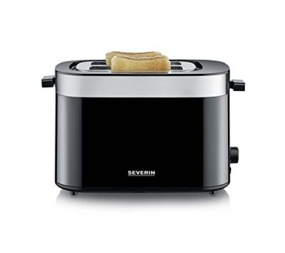 SEVERIN AT 9264 - Grille-pain - 2 tranche - 2 Emplacements - noir/inox bross&eacute;