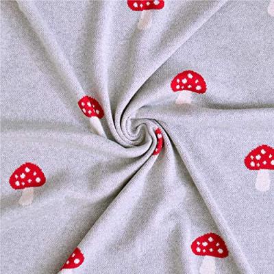 Couverture en coton bio- champignon COUV-TRICOT-KND-CHAMPIGNON