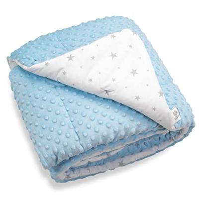 Couverture b&eacute;b&eacute; r&eacute;versible et ultra douce- STELLA - bleu