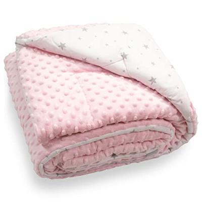 Couverture b&eacute;b&eacute; r&eacute;versible et ultra douce- STELLA - rose