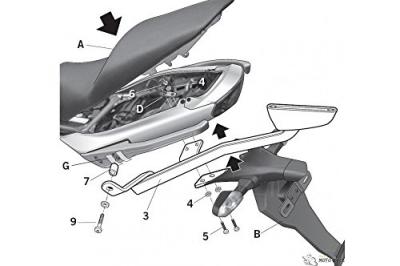 Kit fixation top case Top Master SHAD Kawasaki ER6N/F 09-11