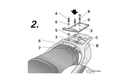 Support top case moto Shad Yamaha FJR 1300 (01 &agrave; 05)