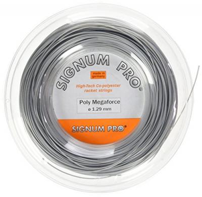Signum pro poly mega force bobine cordage de tennis gris 1,29 mm x 200 m 
