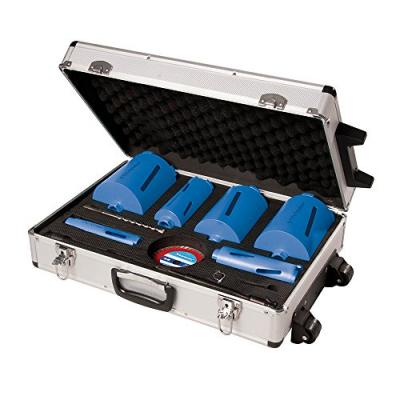 Coffret de 6 scies tr&eacute;pans diamant&eacute;es et accessoires - 38 - 127 mm