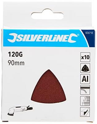 Feuilles abrasives triangulaires auto-agrippantes 90 mm, 10 pcs, Grain 120, 120