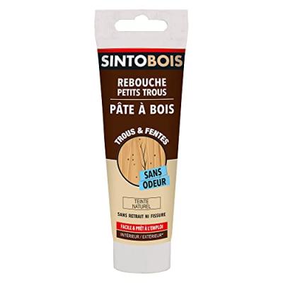 P&acirc;te &agrave; bois pour reboucher imperfections et fissures 80g Naturel SINTO
