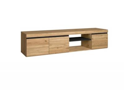 Skraut Home Meuble TV NATURALE Ch&ecirc;ne/Noir 160x40x41cm