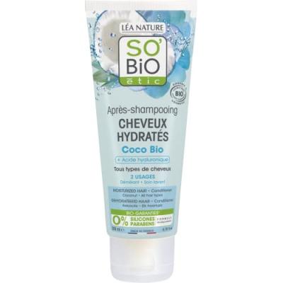 So'bio Etic Apr&egrave;s-shampooing cheveux hydrat&eacute;s coco - Le tube de 200 ml