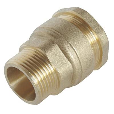 Raccord laiton droit sumo pour tube pe &Oslash;25 mm - M&acirc;le 1 - brut