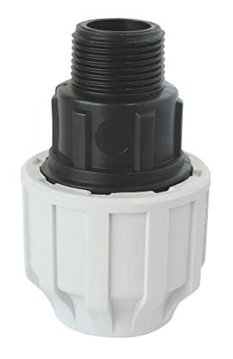 Raccord plastique droit pour tube PE &Oslash;25 mm - M&acirc;le 3/4