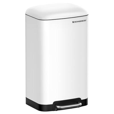 Poubelle 30L acier blanc