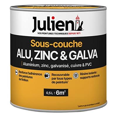 Sous-couche JULIEN pour alu, zinc, cuivre, galvanis&eacute; - Blanc Mat 0,5L