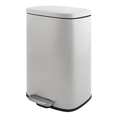 Spirella Poubelle &agrave; p&eacute;dale de cuisine Acier AKIRA 30L Blanc Mat