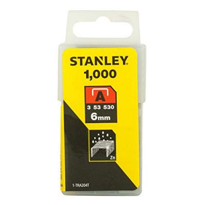 Boite de 1000 Agrafes type A STANLEY - 1-TRA204T - 6 mm