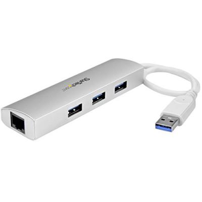 Startech Hub USB 3.0 portable &agrave; 3 ports avec Gigabit Ethernet