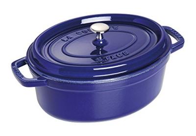 STAUB Cocotte en Fonte, Ovale, &Oslash; 31 cm, 5,5 L, Bleu Intense