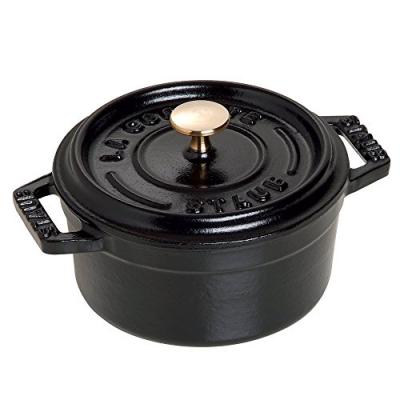 STAUB Mini Cocotte en Fonte, Ronde, &Oslash; 10 cm, 0,25 L, Noir Mat