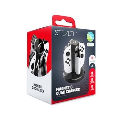 Chargeur Quad magn&eacute;tique Stealth Noir pour Nintendo Switch 2 