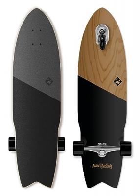 Skate surfboard street surfing shark attack 36"" koa black SSS11020012